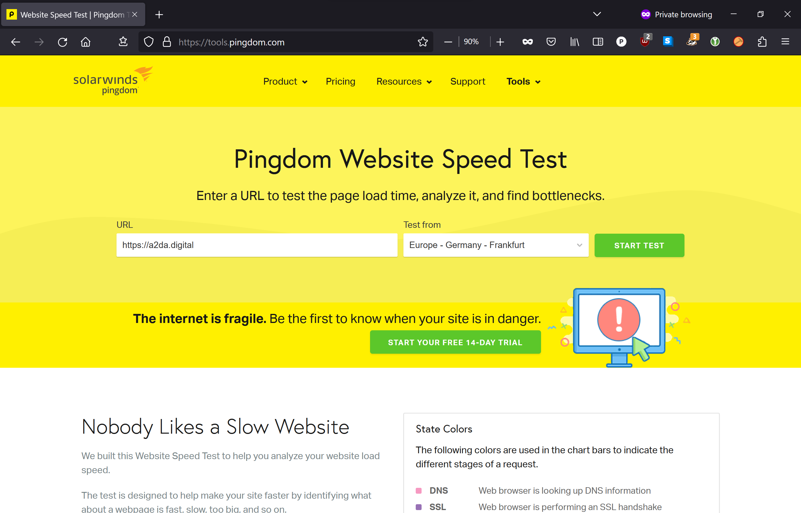 pingdom tools