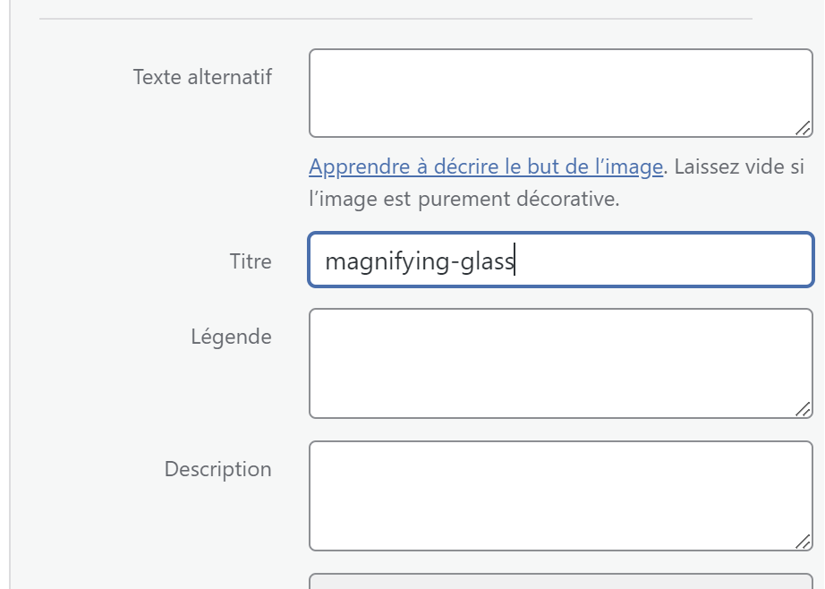 ajouter titre et texte alternatif